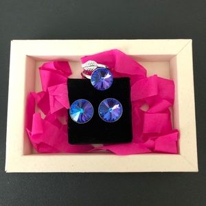 Swarovski Crystal Set of Earrings and Ring